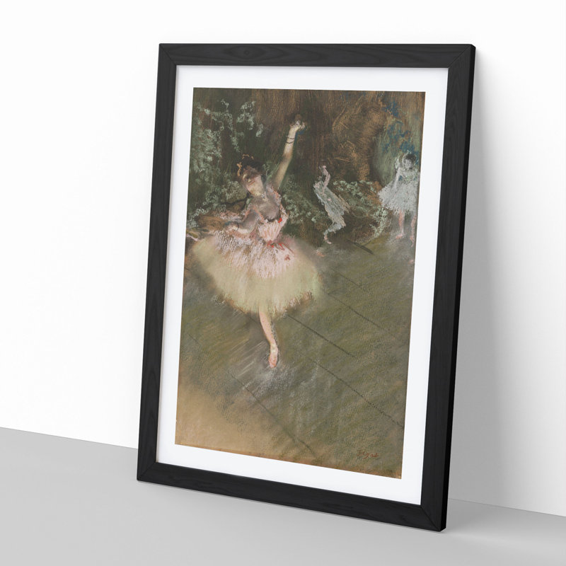 A Star Ballet Ballerina Dancer by Edgar Degas - Framed Print, 90cm H x 65cm W x 2cm D, Black