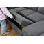 124'' Square Arms Firm Sectional Sofa U Shape Sectional Sleeper Sofa with Pull Out Couch and Storage Chaise-100887915