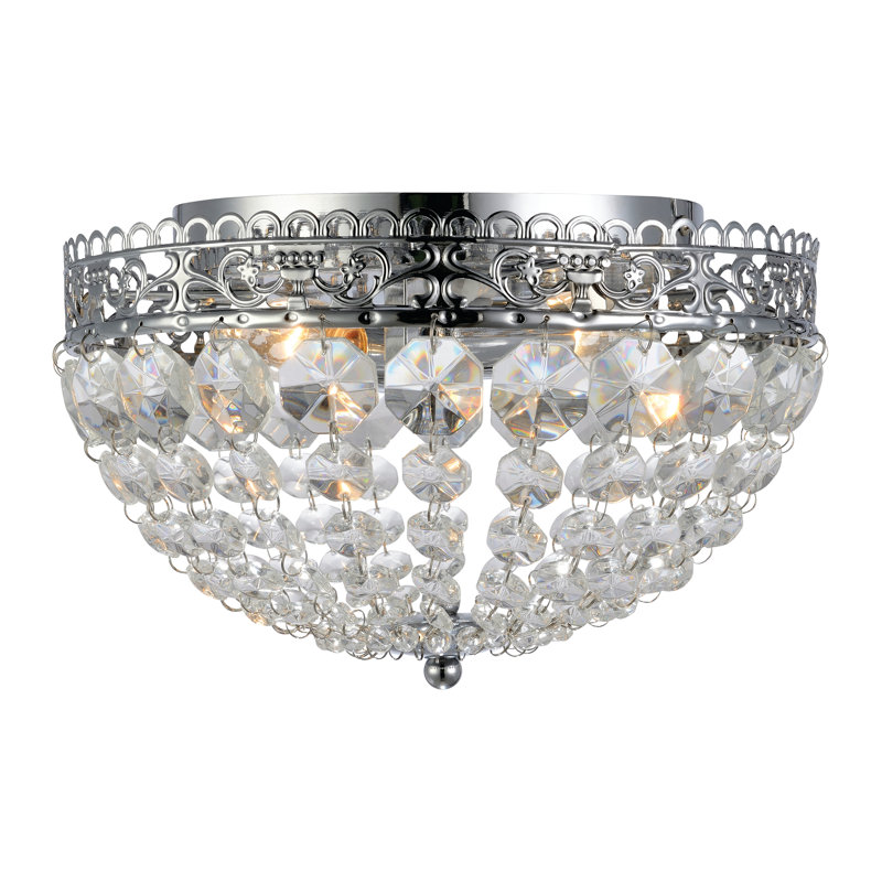 Ross Crystal Flush Mount, Chrome