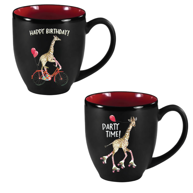 Ensemble de 2 tasses à girafe 16 oz Giraffe Joy Ride