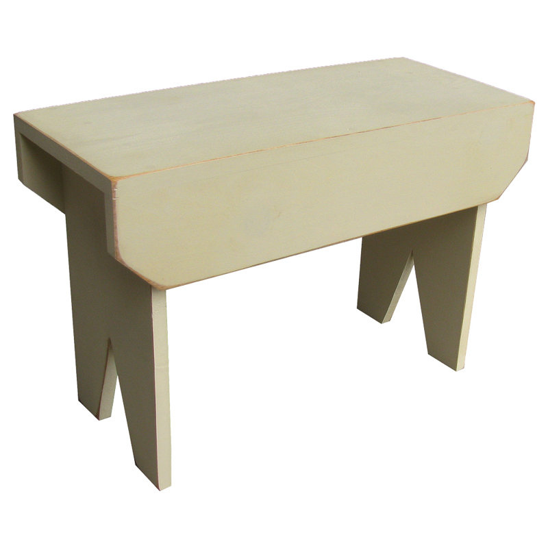 Banc en bois Wyatt, Vieux crème, H 16 po x l 48 po x P 10,5 po