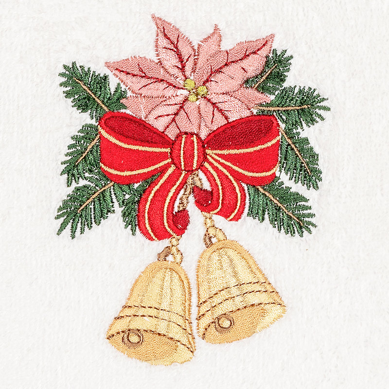 Christmas Midweight Hand Towel, White