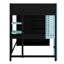 Structure de lit contemporaine avec bureau et garde-robe combinés, rehaussée par une atmosphère à DEL programmable-767788555