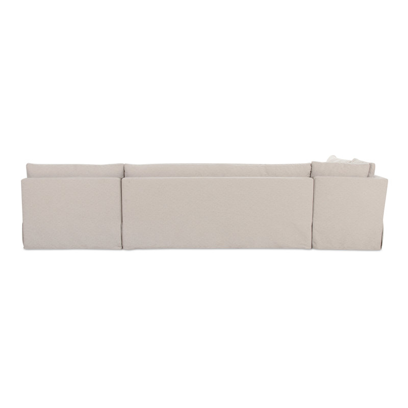 Fable Slipcover Dining Banquette U-Shape Beige 121In, 31.75" H x 139.5" W x 67.5" D, L-Shape