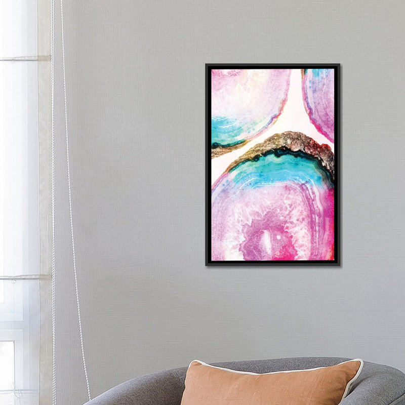 « agate pattern », impression sur toile, H 26 po x l 18 po x P 1,5 po, Toile avec cadre noir, Pas de tapis