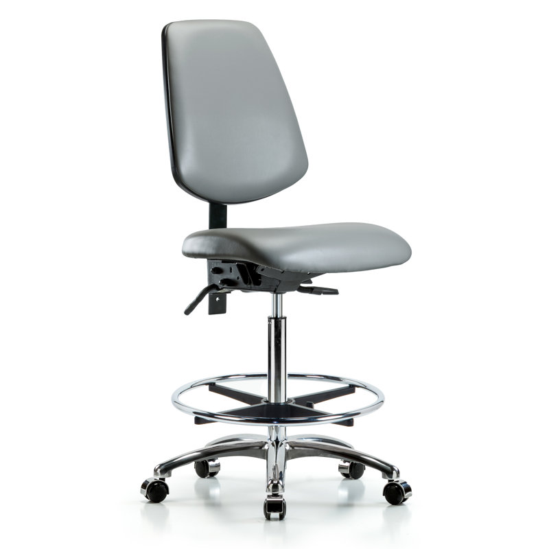 Chaise de travail ergonomique Landolfo, Roulettes, Non, Argenté