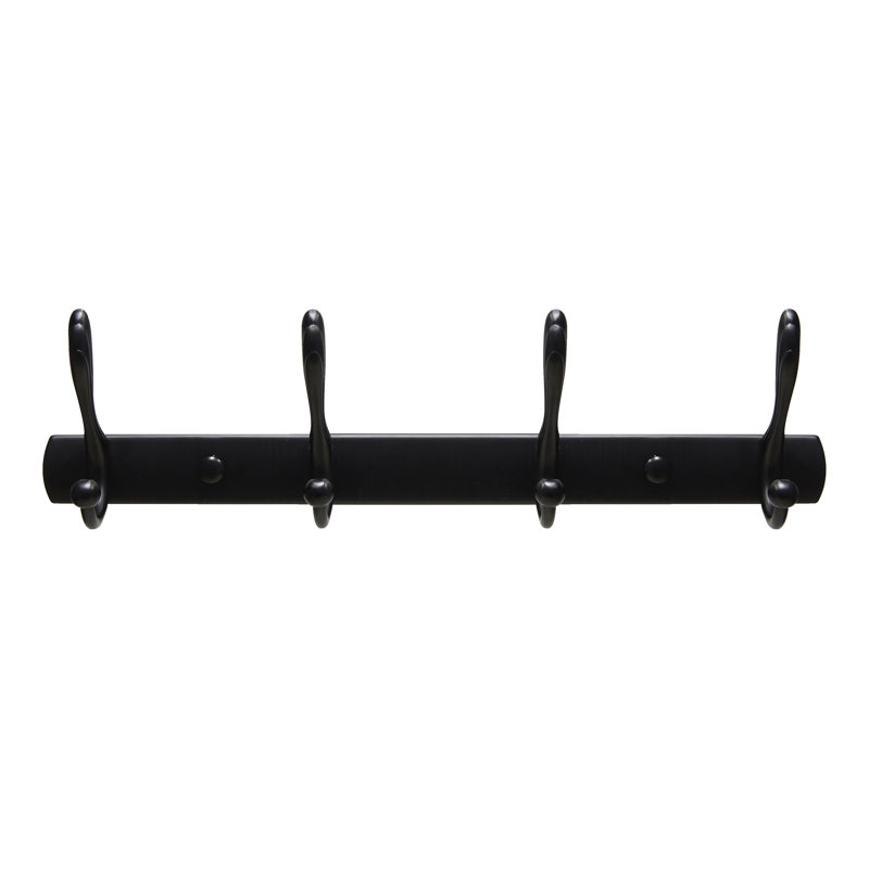 Oil Rubbed Bronze Wall Mounted 4-Hook Rack