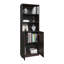 Home 2 Door Bookcase With Two Open Shelves And Concealed Storage, Stained Walnut