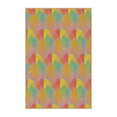Tapis vert/rouge à motifs