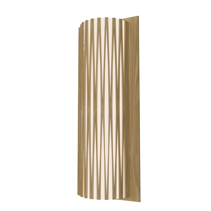 Living Hinges Manufactured Wood LED Flush Mounted Sconce, Louro Freijó, 16.69" H x 7.87" W x 3.94" D, 4000K