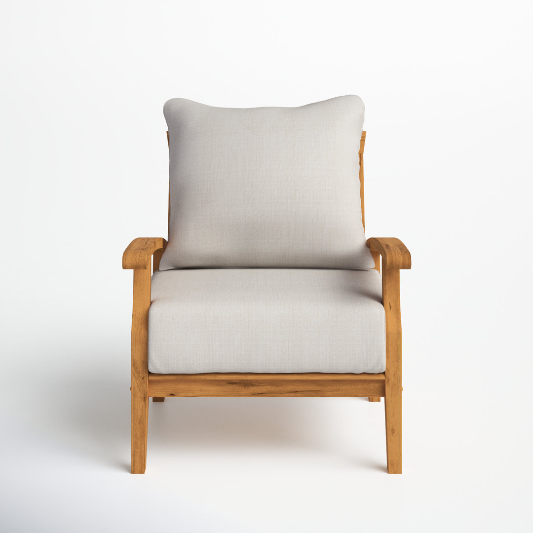 Summerton Teak Patio Chair with Cushions Birch Lane™ Frame Color/Cushion 