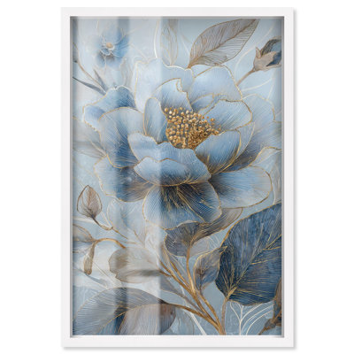 Décoration murale «Golden Vein I Shadowbox» par Art Remedy, cadre blanc, 21 x 31