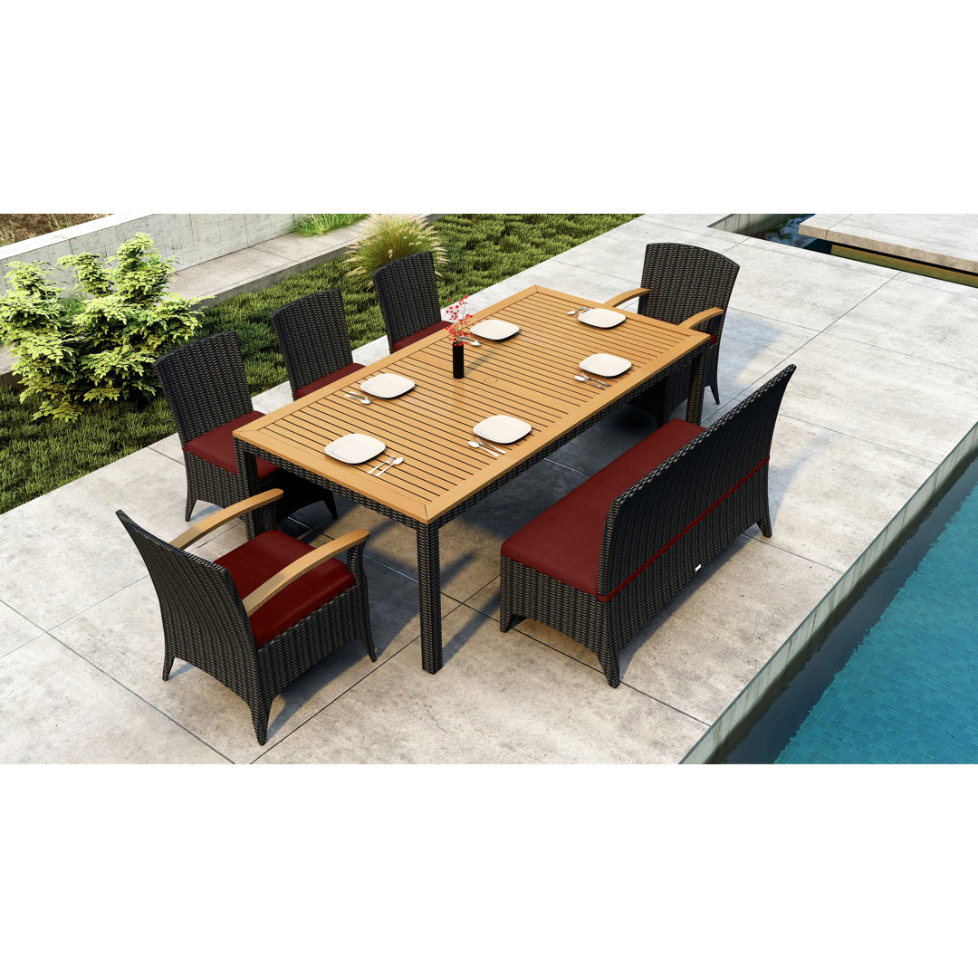 Alvydas Rectangular 8 - Person 82.75" Long Dining Set with Cushions Wade Logan® Cushion 