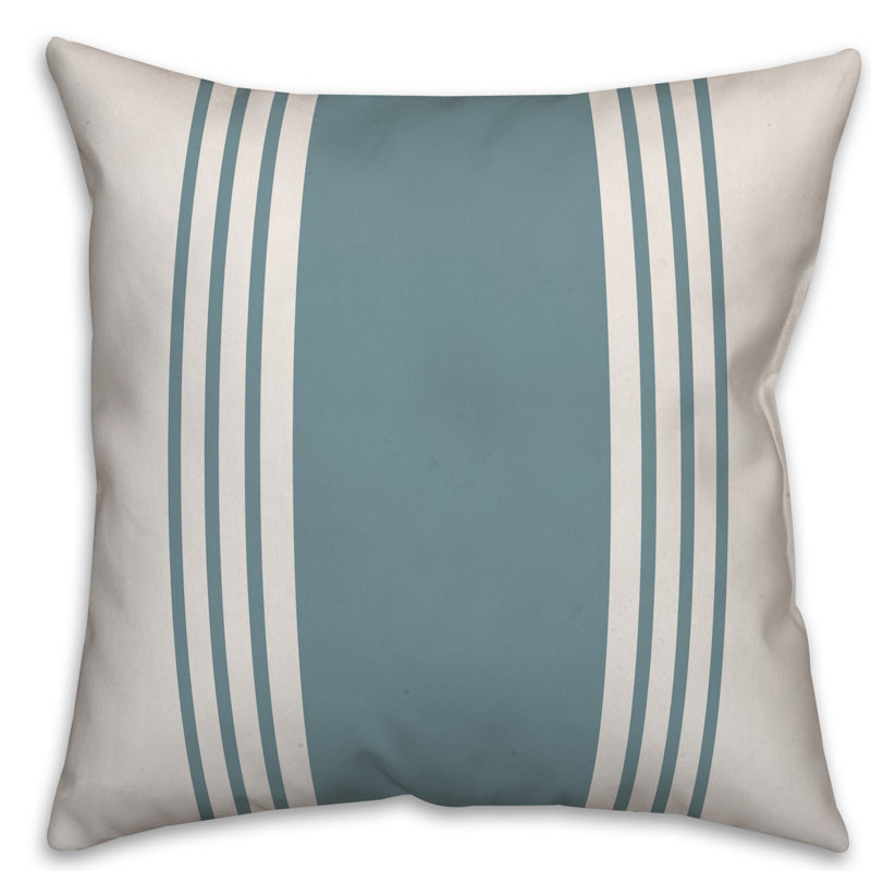 Coussin Farmhouse, 20 po x 20 po, Pas de bourre, Blanc/vert