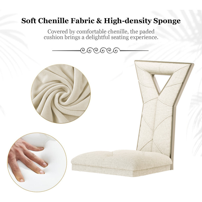 Luxury Velvet Dining Room Chairs With Mirrored Silver Legs, Bronze, White