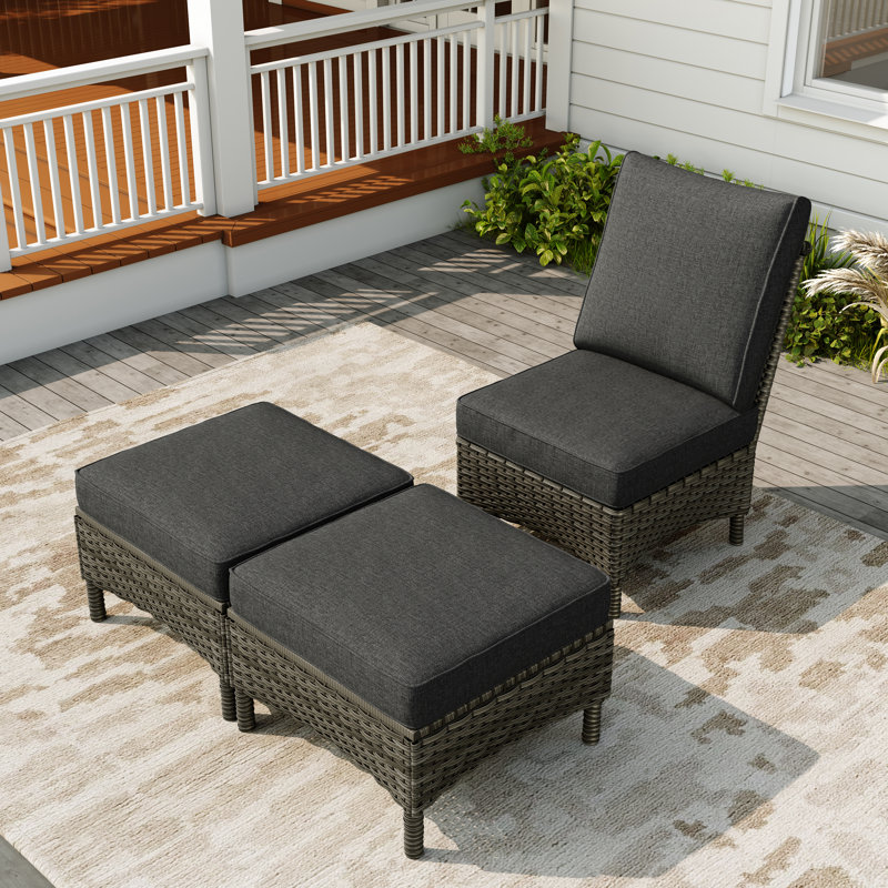 Ensemble de patio 3 pièces Mapleview, Gris foncé, Brun