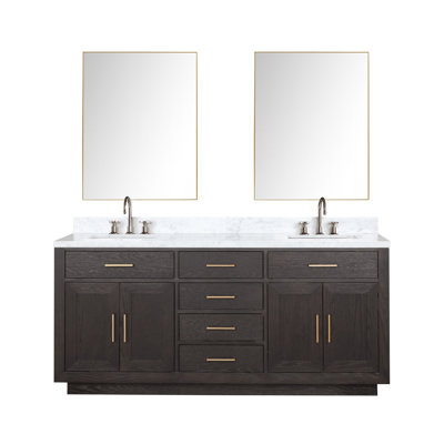 Ensemble de meuble-lavabo double 72 "avec miroir