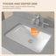 Lavabo intégré en pierre 36 po x P 22 po à 3 trous avec dosseret gris 4 po