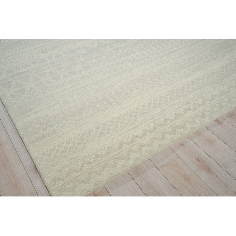 Martha Hand Tufted New Zealand Wool Silver/Ivory Area Rug, 14'X18'