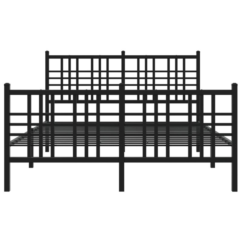 Novarayne Metal Bed, Black, Small Double (4')