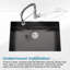 Lavabo en acier inoxydable 304 fait à la main 30 po x 19 po - station de travail encastrée noire pour un bol simple moderne à performance améliorée avec surface à gratter