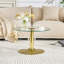 Table basse ronde en verre trempé de 27,5 pouces de diamètre. 17,7 pouces de haut-2006239883