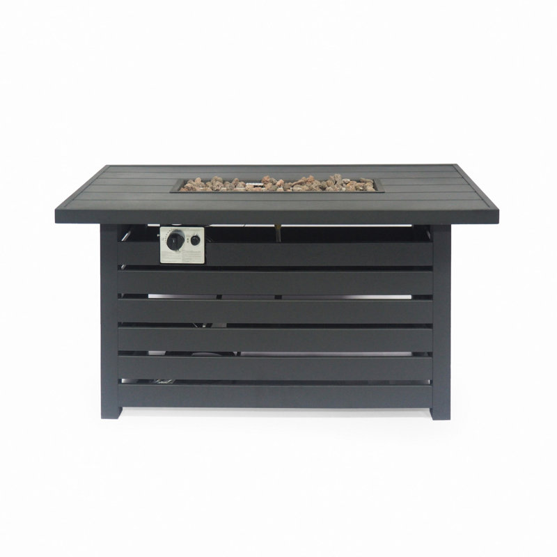 Rectangular Iron Fire Pit - 30,000Btu - Tank Cover Inside