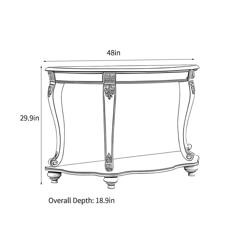 American-style simple retro console table