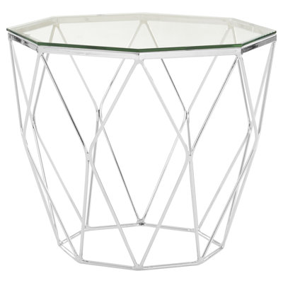 Aguilera Glass Top Frame End Table