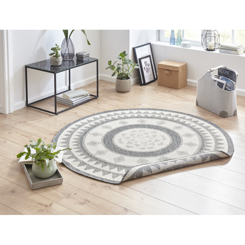 Jamaica Woven Grey Rug, Round 200cm