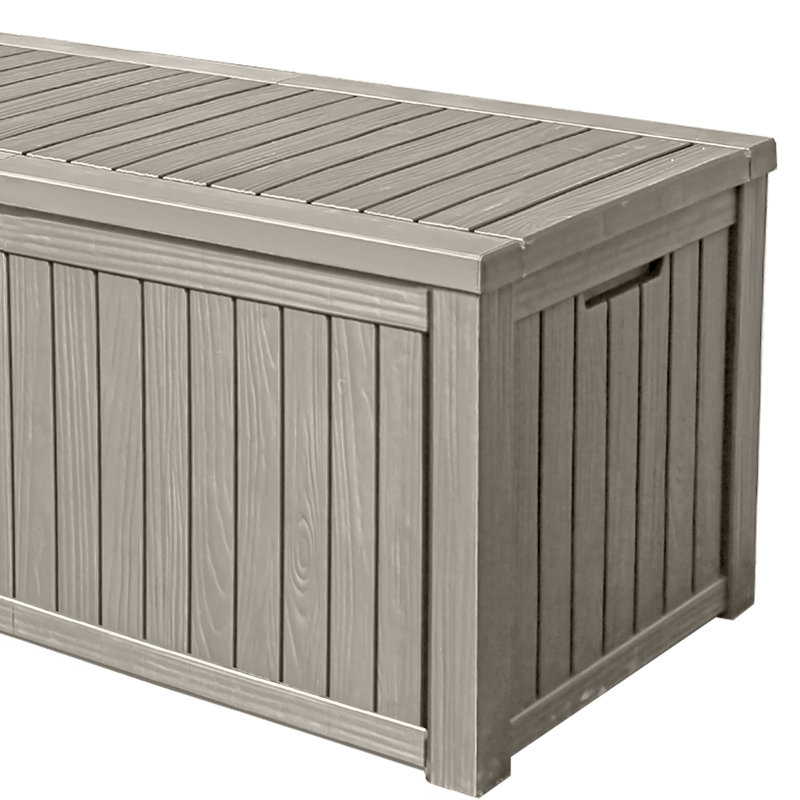 YITA Large Outdoor Storage Deck Box with Built-in Divider, 150, Gray