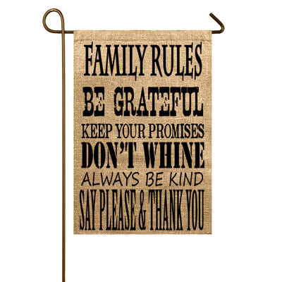 Drapeau de jardin family rules