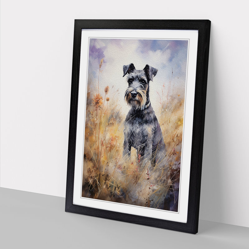 Schnauzer Tachisme - Framed Print, Black, 46cm H x 34cm W x 2cm D