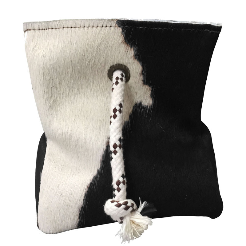 Cowhide Door Stopper, Black/White