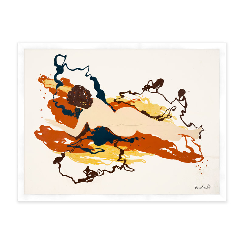 Nude Abstract In Orange Print
