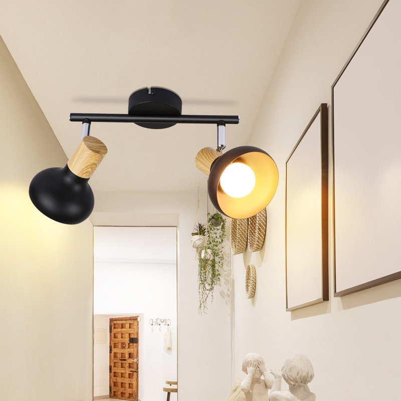 Ceiling spotlight flame ceiling light vintage - ceiling lamp hallway black ceiling spots E14 industrial spotlights inside metal 350° swivel spots for bedroom living room (without bulb)