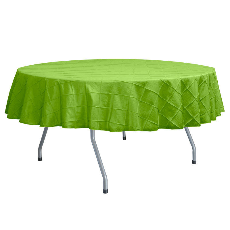 Ultimate Textile Embroidered Pintuck Taffeta Tablecloth, 1, 84" Round