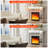 Mirrored Electric Fireplace TV Stand, Freestanding Fireplace With Mantel And 3D Realistic Flame,For 55 To 65+ Inch TV