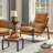 26.38'' W Full Grain Genuine Leather Lounge Armchair And Ottoman