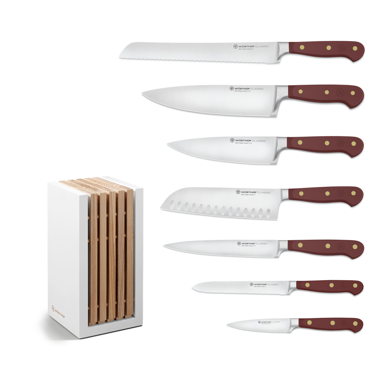 WÜSTHOF Classic Color 8-Piece Knife Block Set, Tasty Sumac