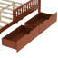 Lit plateforme double en bois pleine grandeur avec garde-corps et deux tiroirs de rangement, conception durable et peu encombrante-1074990530
