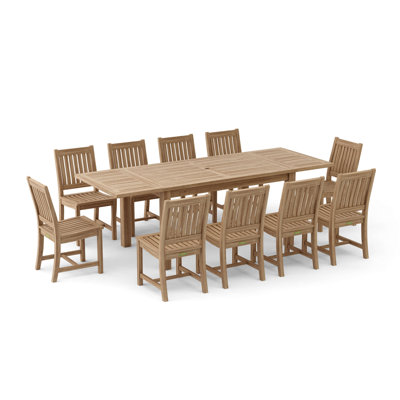 Bahama Outdoor 11 - Piece Teak Dining Set