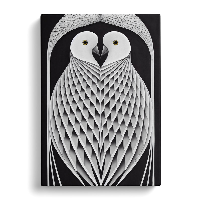 Symmetrical Birds Abstract - Wrapped Canvas, 60cm H x 35cm W x 3cm D