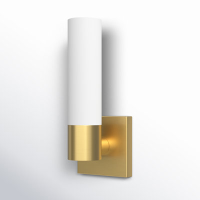 Fulton Single Light Glass Steel Dimmable Armed Sconce