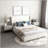 Tall Headboard Upholstered Bed with 52 Inch High Headboard,Queen Size-854969349