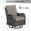 Ensemble de fauteuil oscillant pivotant en osier Wendye avec coussins en oléfine résistants à l'eau-799666140-799666112