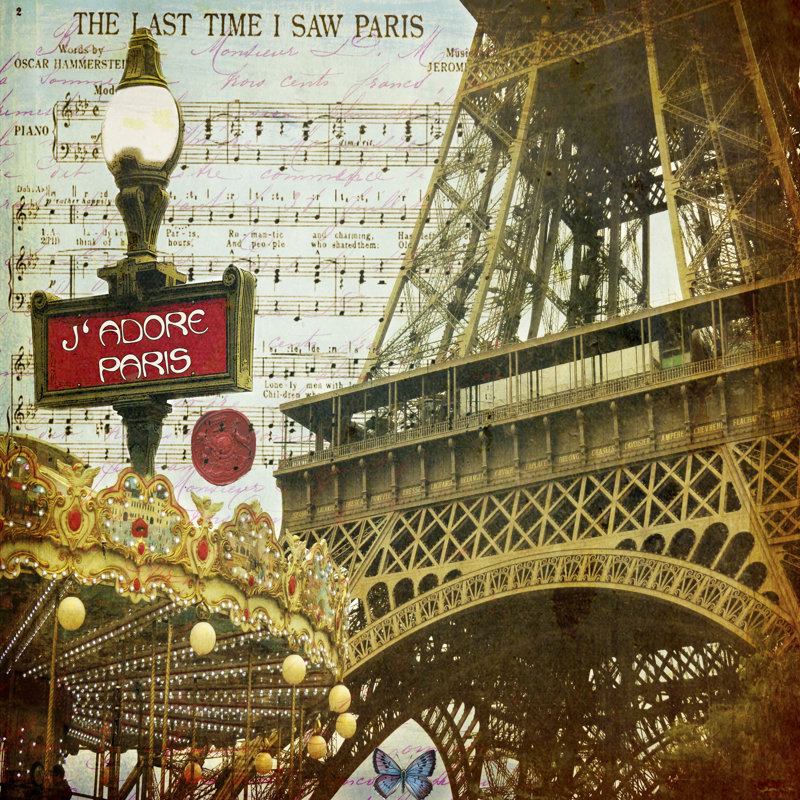 Eiffel Romance VI - Wrapped Canvas Print, 30cm H x 30cm W