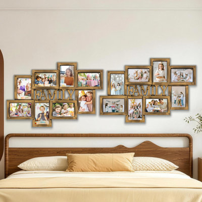 2 Pack 8 Slot Family Collage Frame, Vintage Gold Finish