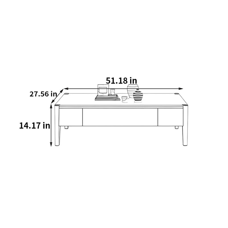Table basse moderne avec rangement minimaliste
