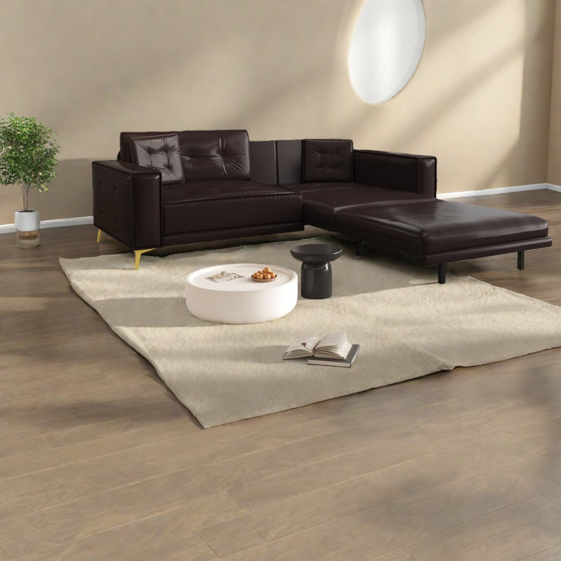 In 1 Extendable Sofas Faux Leather Modern Sleeper For Home
